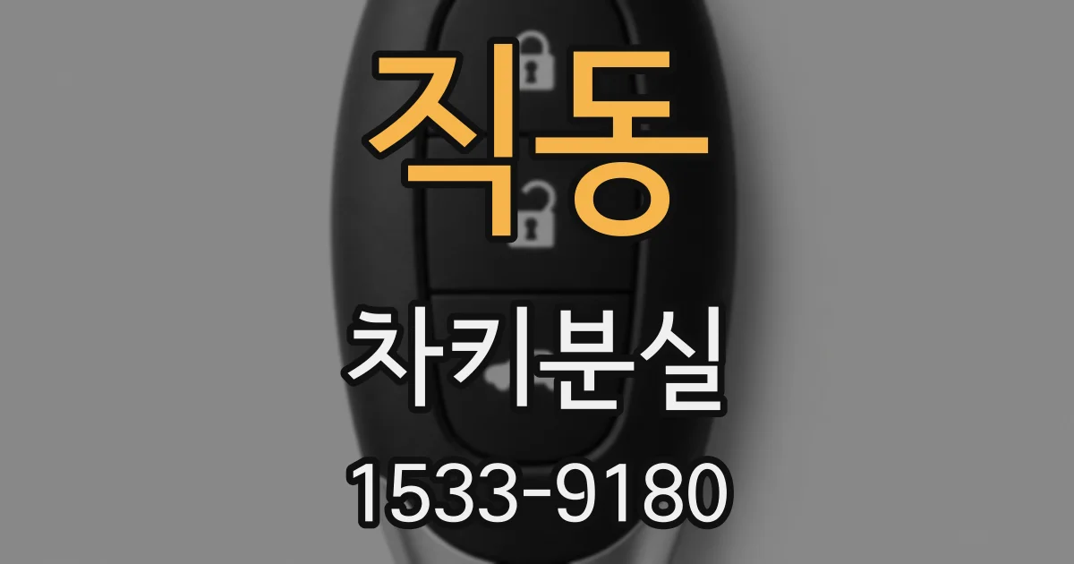 직동 차키분실