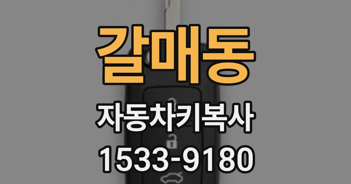 갈매동 자동차키복사
