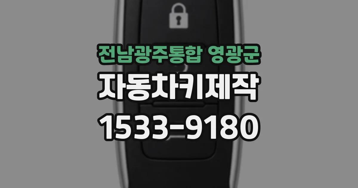 전남광주통합 영광군 자동차키제작