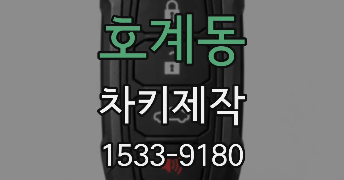 호계동 차키제작