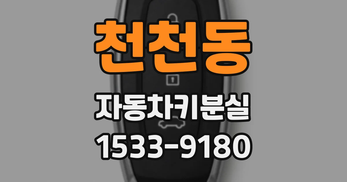 천천동 자동차키분실