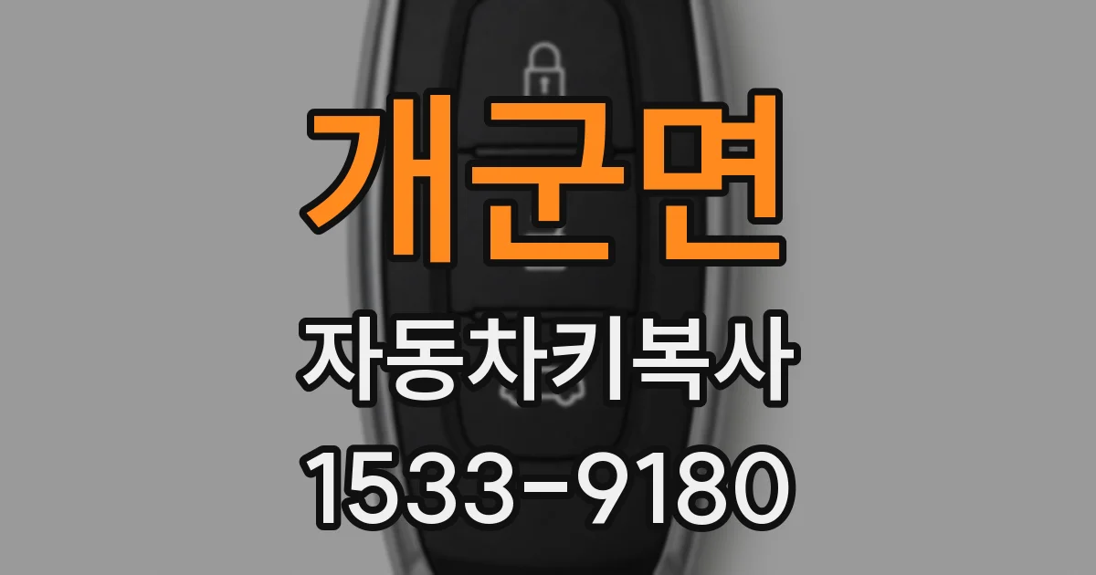 개군면 자동차키복사