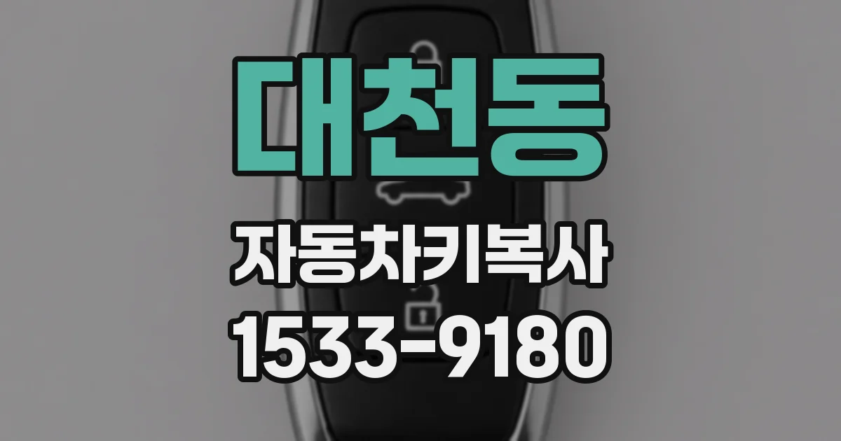 대천동 자동차키복사