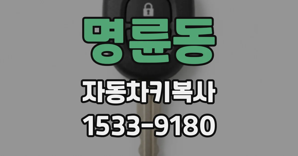 명륜동 자동차키복사