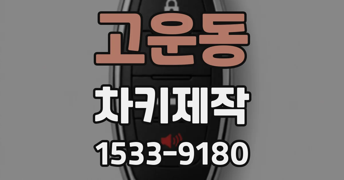 고운동 차키제작