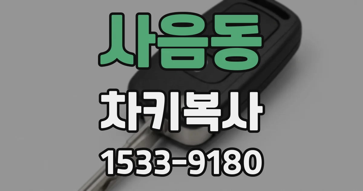사음동 차키복사