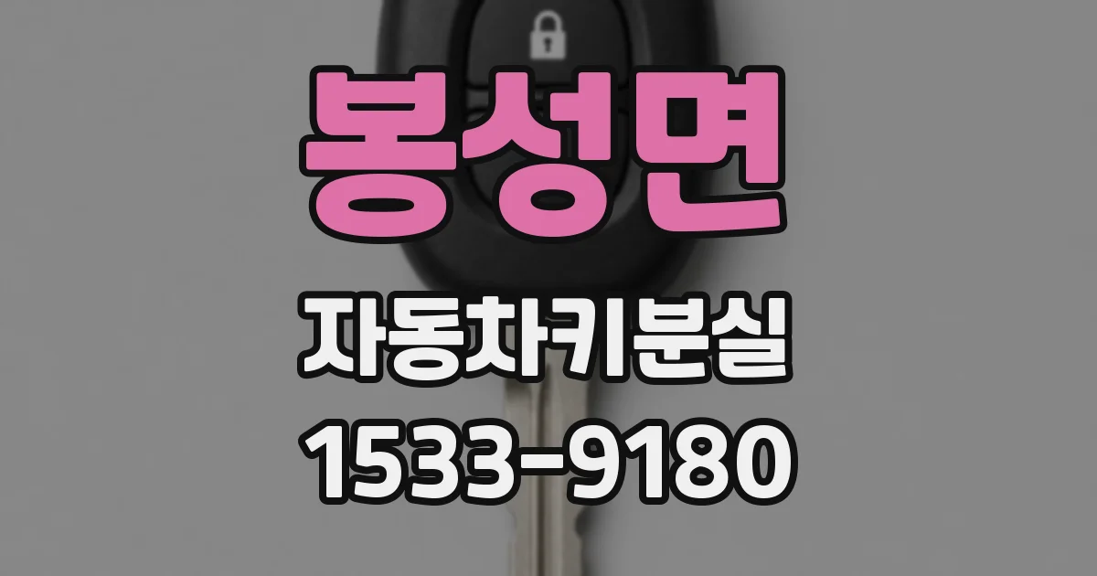 봉성면 자동차키분실