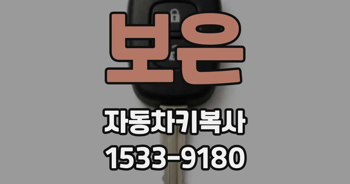 보은 자동차키복사