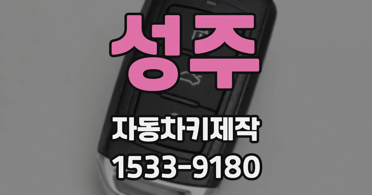 성주 자동차키제작