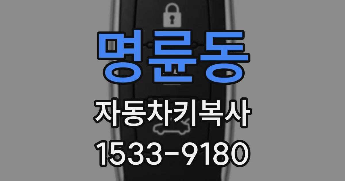 명륜동 자동차키복사