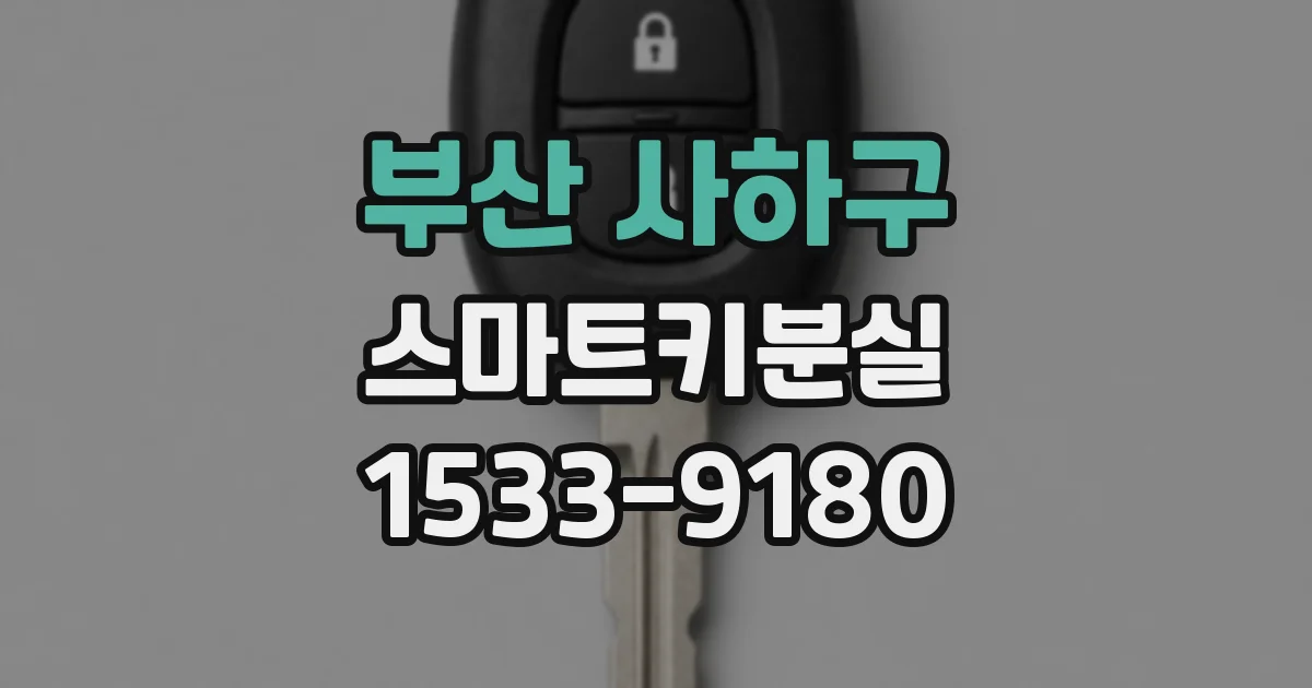 부산 사하구 스마트키분실