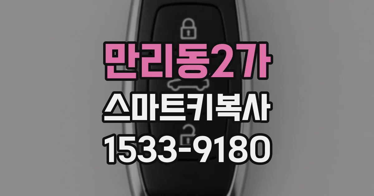 만리동2가 스마트키복사