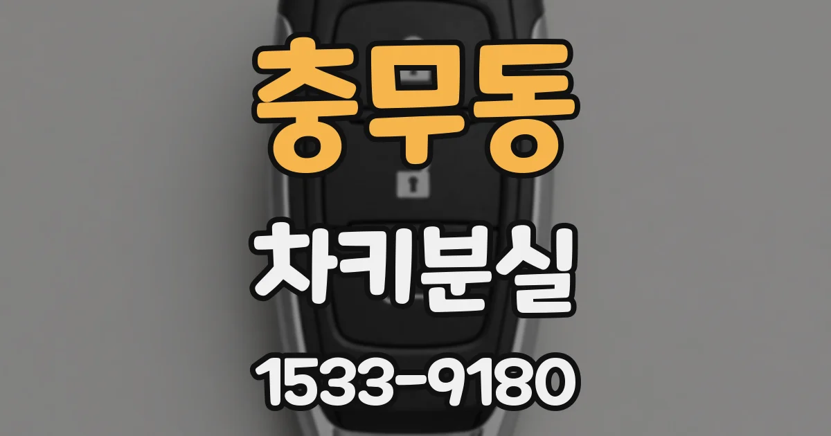 충무동 차키분실
