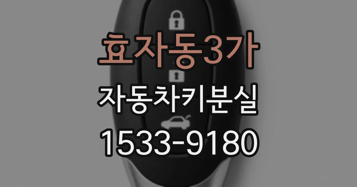 효자동3가 자동차키분실