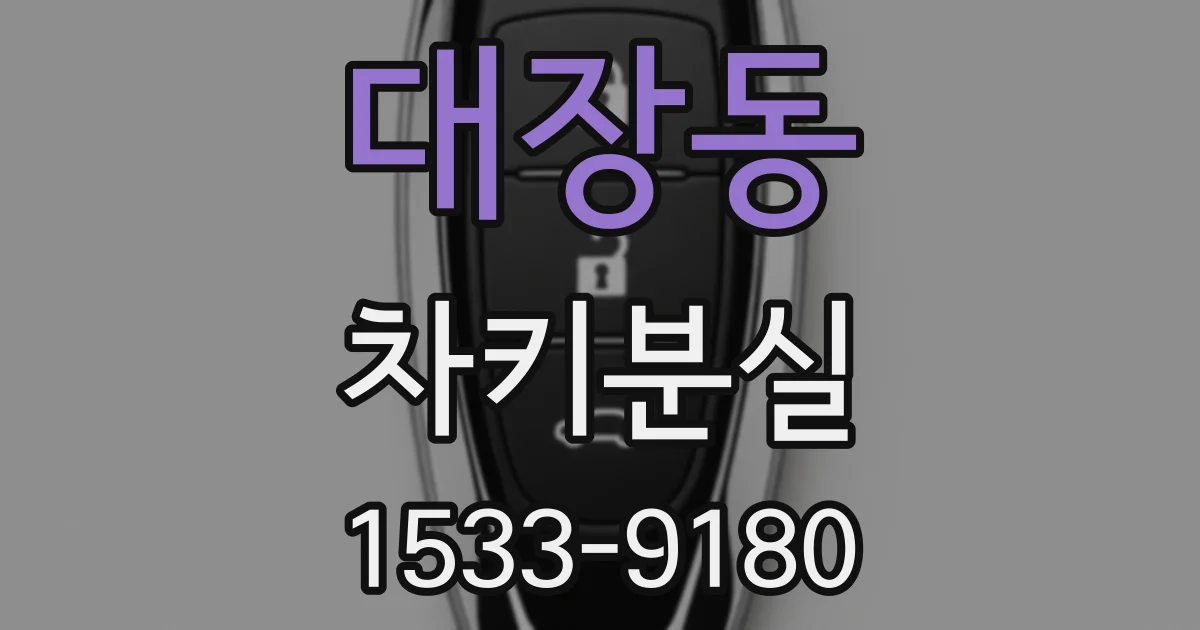 대장동 차키분실