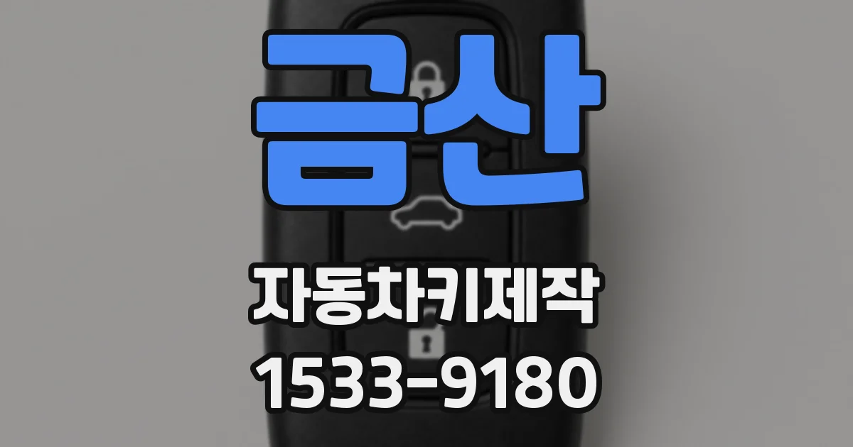 금산 자동차키제작