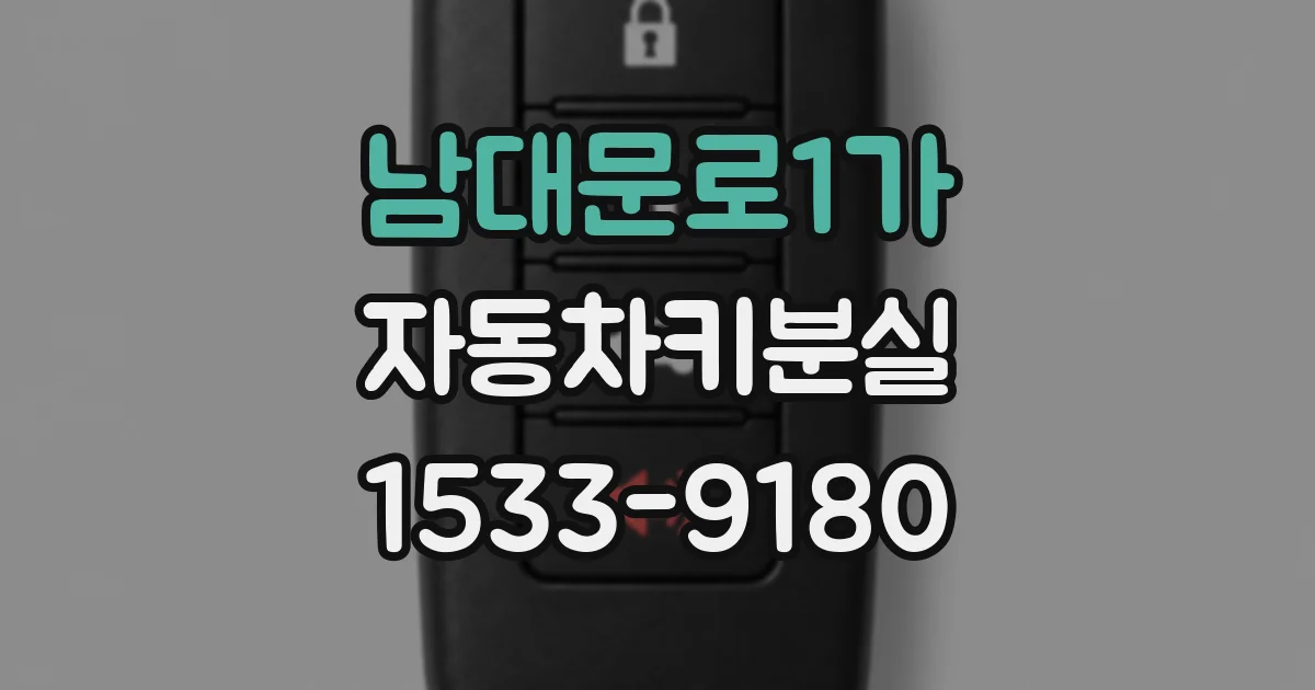 남대문로1가 자동차키분실