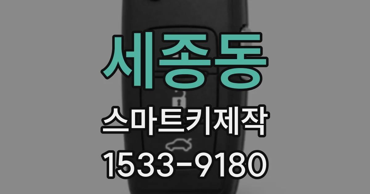 세종동 스마트키제작