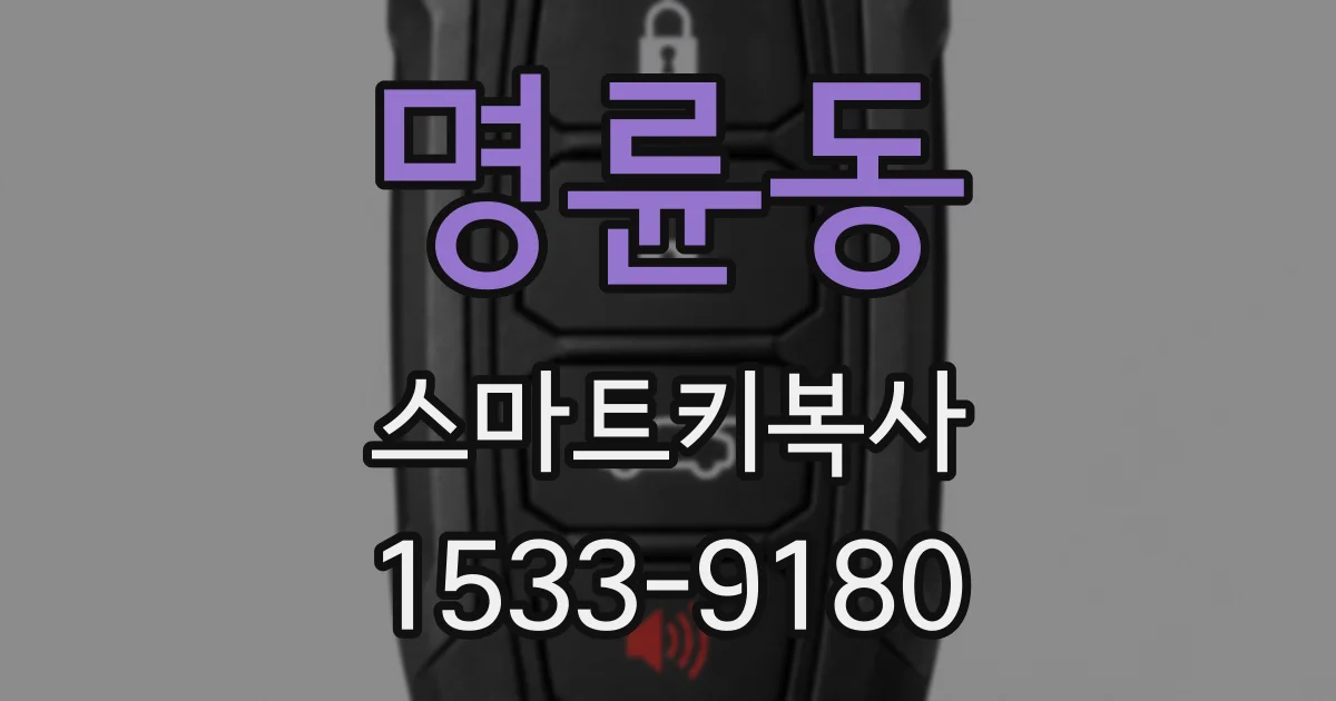 명륜동 스마트키복사