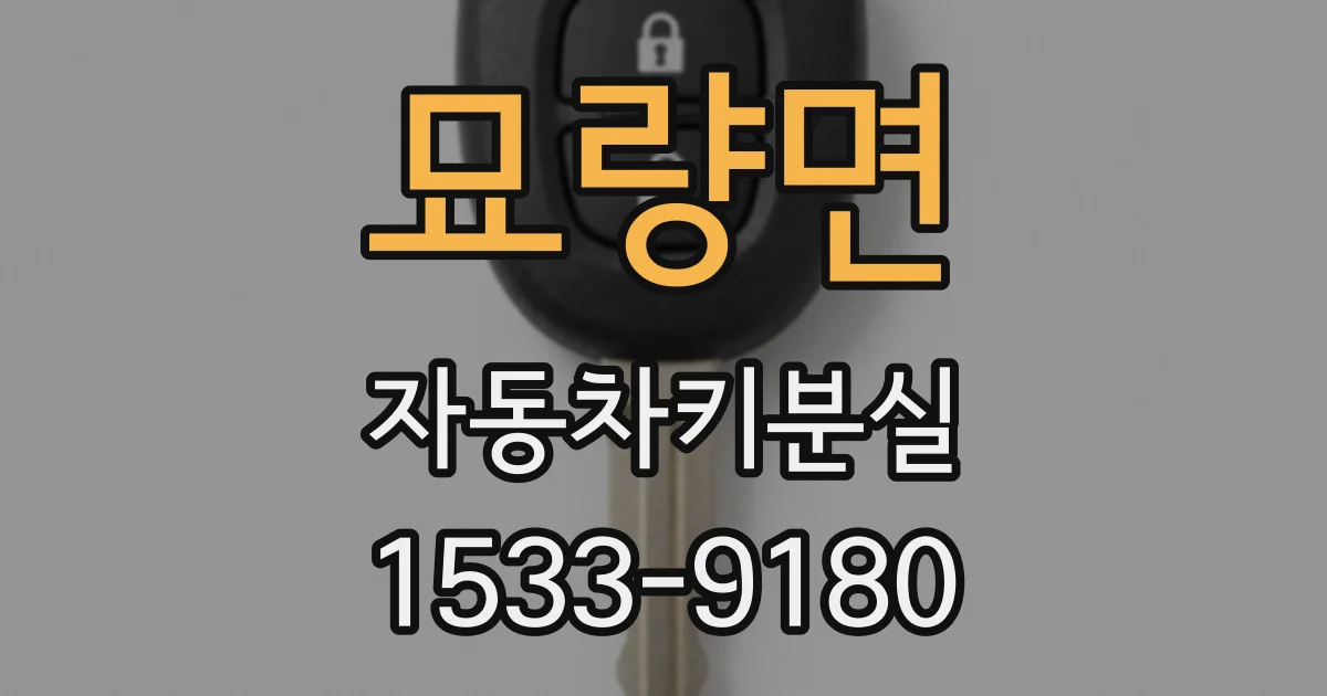 묘량면 자동차키분실