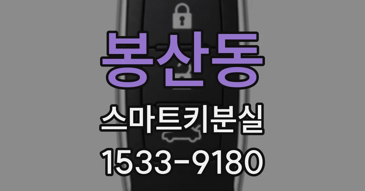 봉산동 스마트키분실