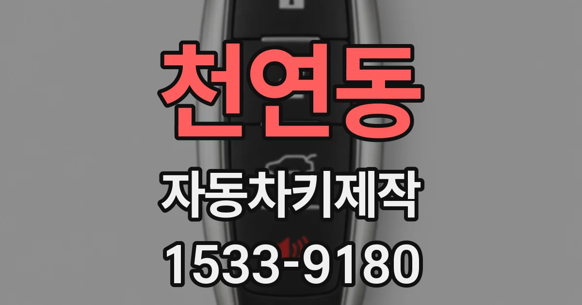천연동 자동차키제작