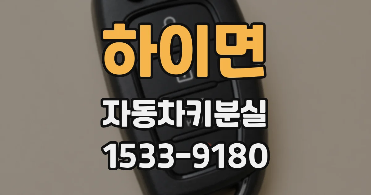 하이면 자동차키분실