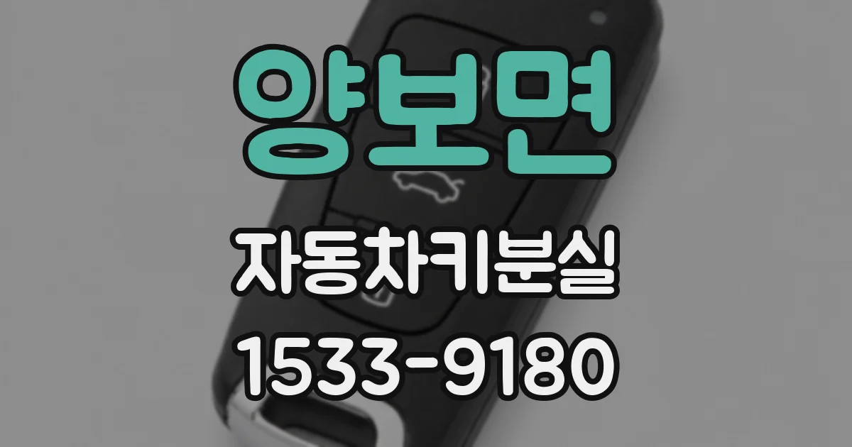 양보면 자동차키분실