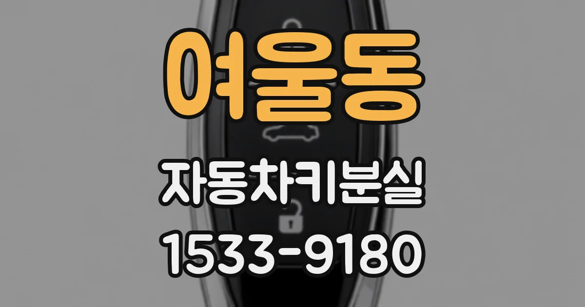 여울동 자동차키분실