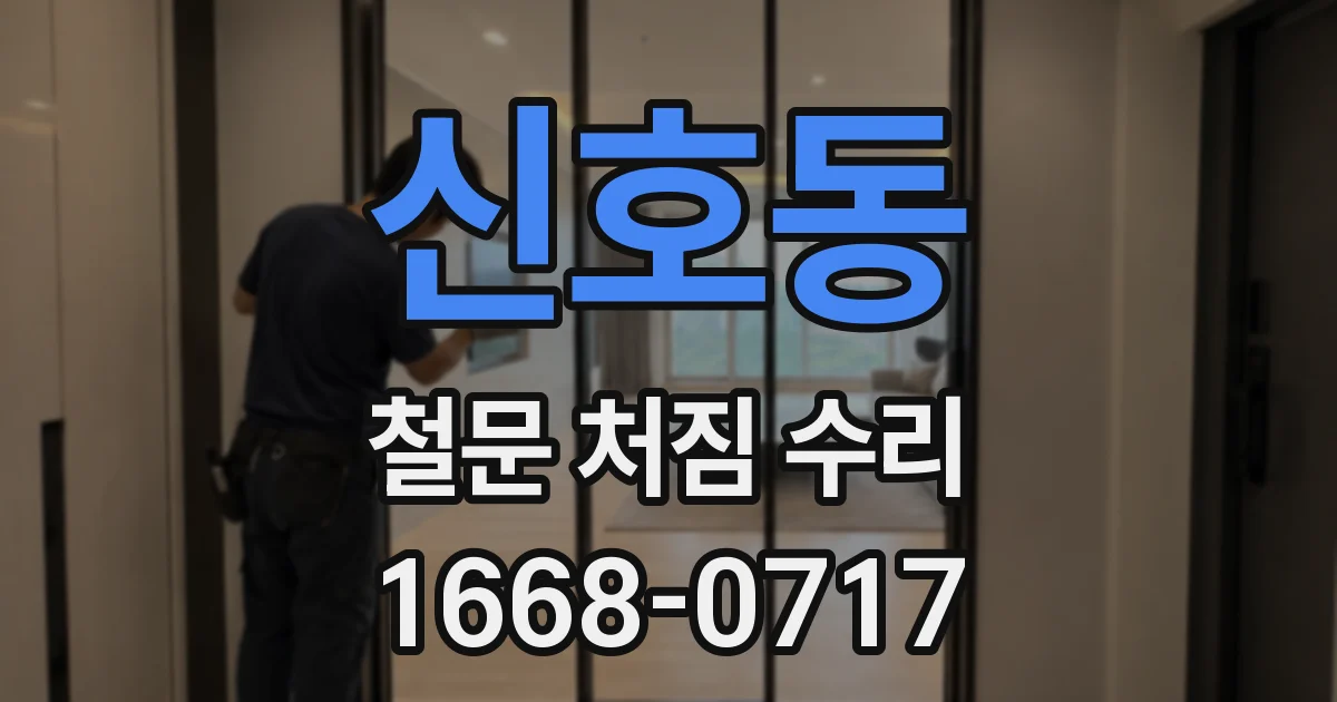 신호동 철문 처짐 수리