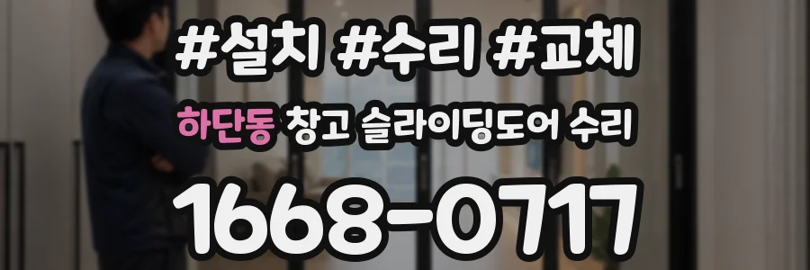 하단동 창고 슬라이딩도어 수리