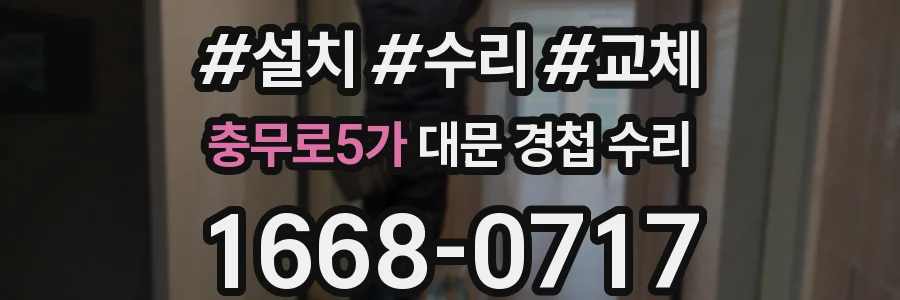 충무로5가 대문 경첩 수리
