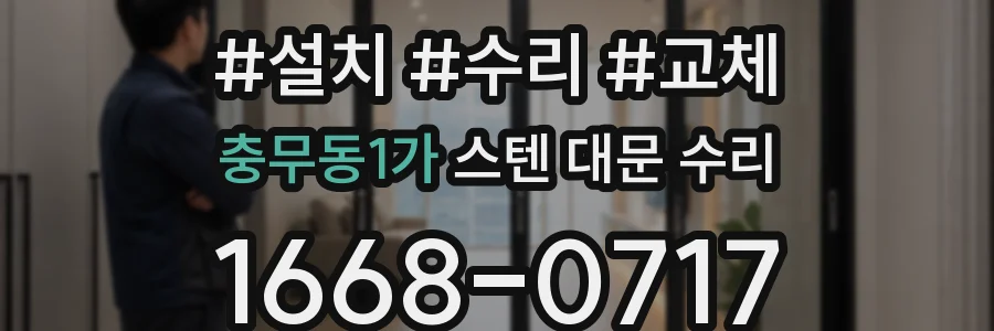 충무동1가 스텐 대문 수리