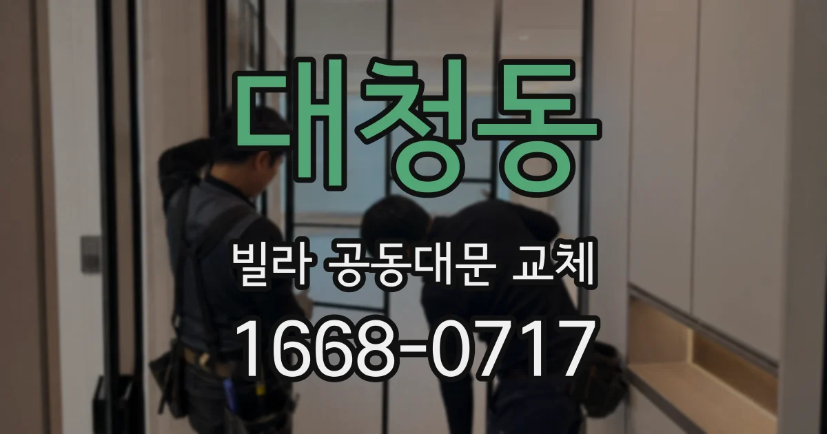 대청동 빌라 공동대문 교체