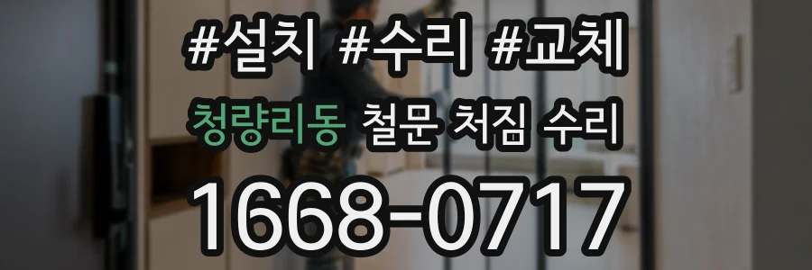 청량리동 철문 처짐 수리