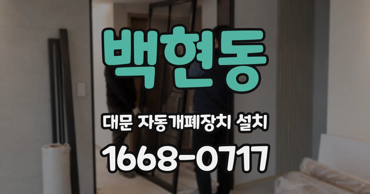 백현동 대문 자동개폐장치 설치