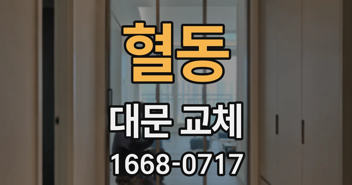 혈동 대문 교체