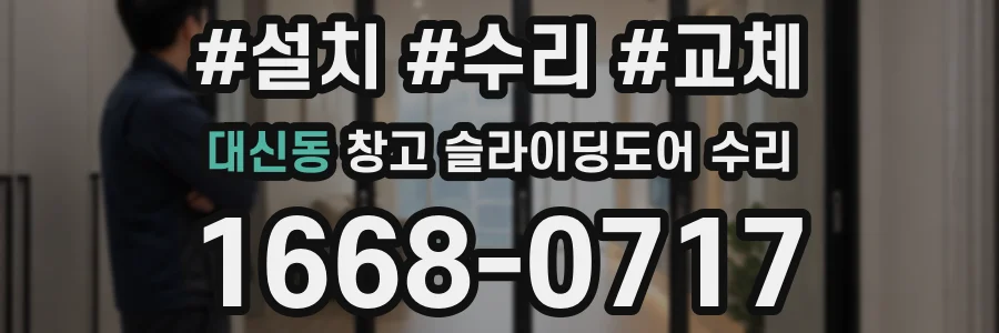 대신동 창고 슬라이딩도어 수리