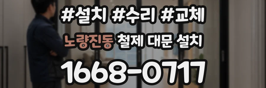 노량진동 철제 대문 설치