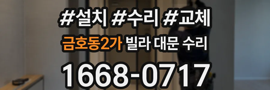 금호동2가 빌라 대문 수리