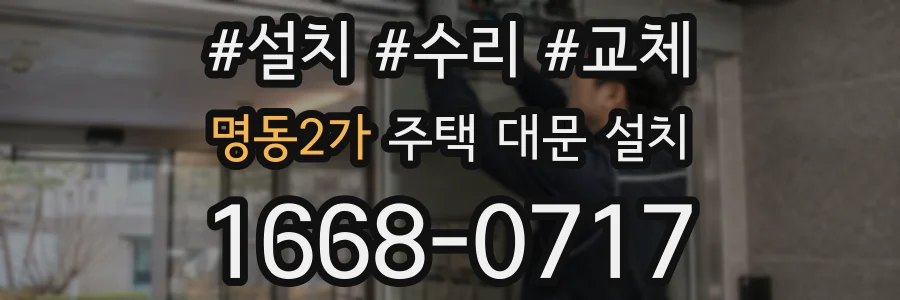 명동2가 주택 대문 설치