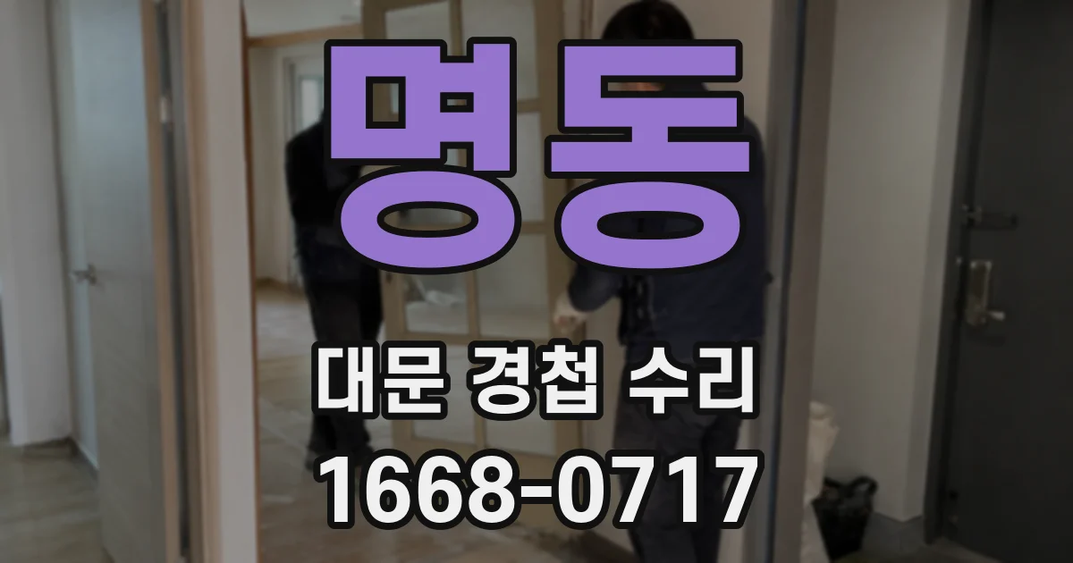 명동 대문 경첩 수리