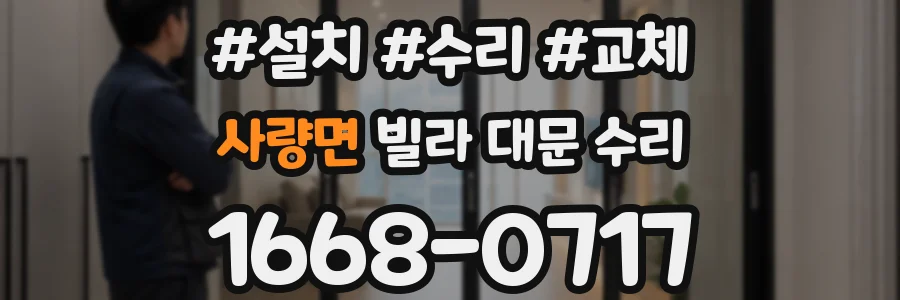 사량면 빌라 대문 수리