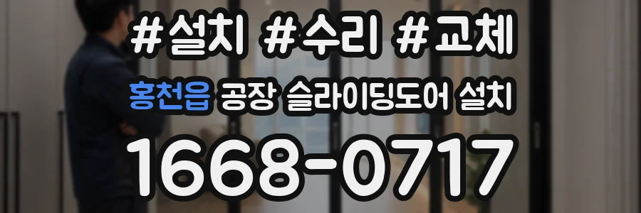 홍천읍 공장 슬라이딩도어 설치