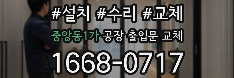 중앙동1가 공장 출입문 교체