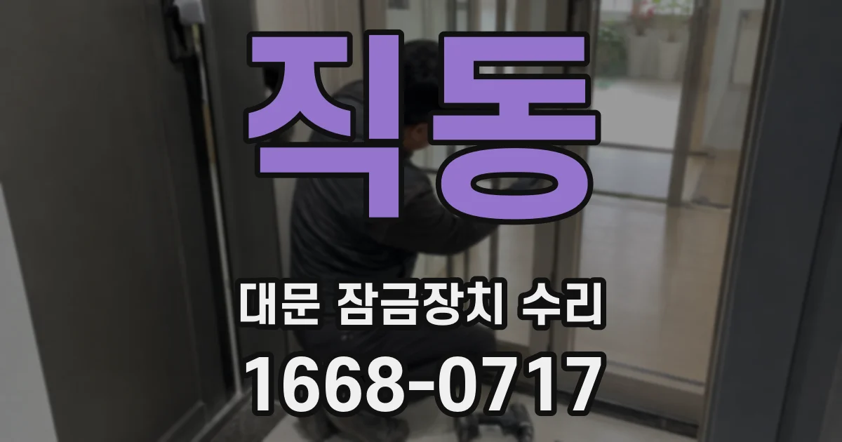 직동 대문 잠금장치 수리