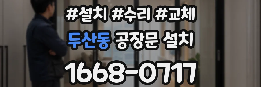 두산동 공장문 설치