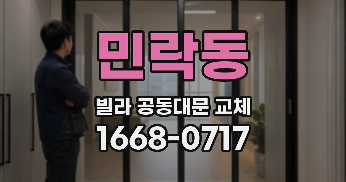 민락동 빌라 공동대문 교체