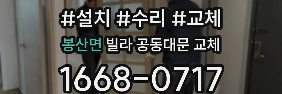 봉산면 빌라 공동대문 교체