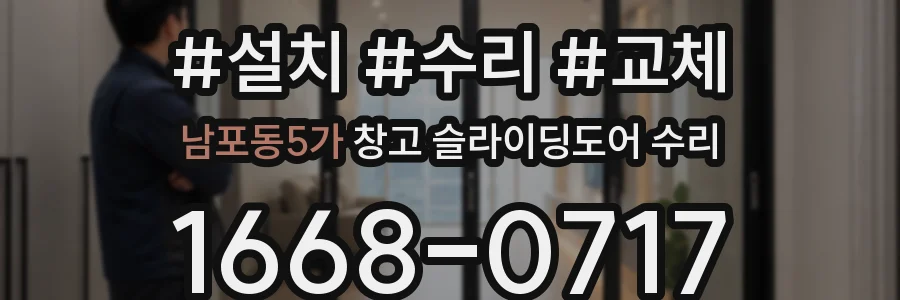 남포동5가 창고 슬라이딩도어 수리
